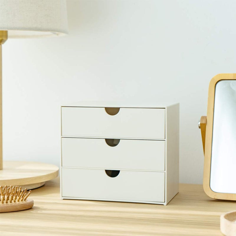 Lunmore 3-Drawer Vanity Organizer, Compact Storage Organization Drawers Set for Cosmetics, Dental Supplies, Bathroom, Dorm, Desk, Countertop, Office Mini Size - Image 4
